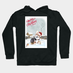 Welsh Pembroke Corgi Merry Christmas Santa Dog Hoodie